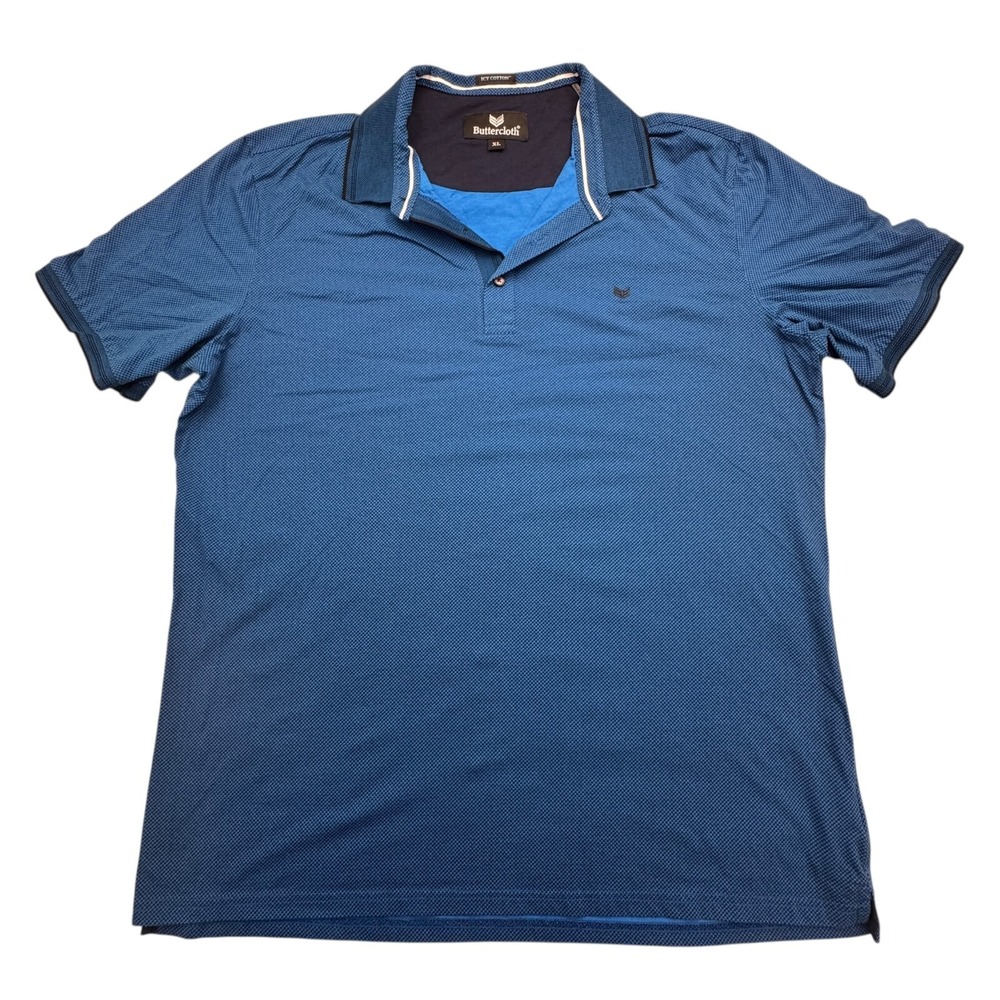 Buttercloth Polo Shirts Mens XL Blue Short Sleeve Icy Cotton Golf Performance